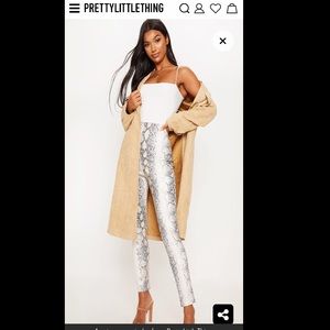 Prettylittlething snakeskin leather skinny pant